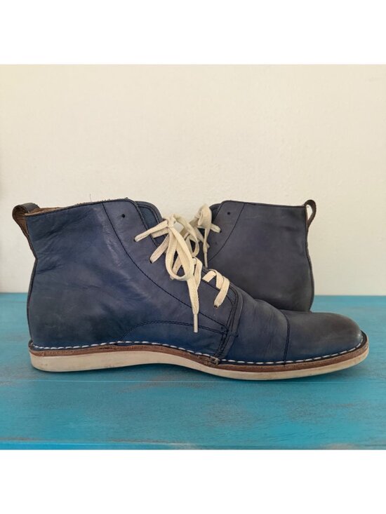 John Varvatos Star USA Barrett Wide Lace Leather Boot Denim/Blue Size 11.5 main image 8
